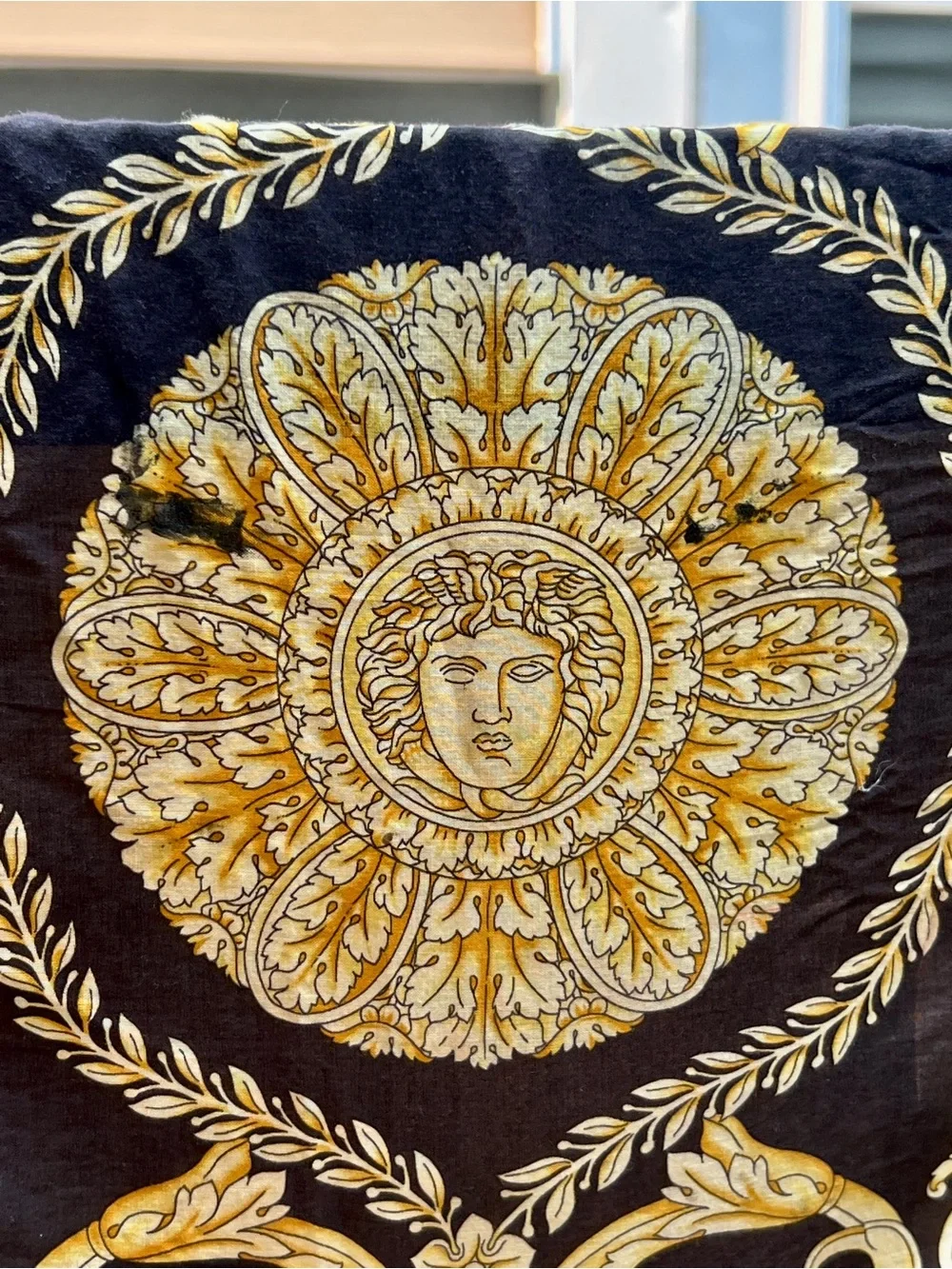 Versace Black and Gold Ornate Baroque Beach shawl